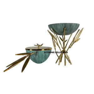 Top Tendance Feuille Design Stand Noir Métal Décoration de La Maison Meilleure Vente Élégant Brûleur D'encens Doré - Product Image 5