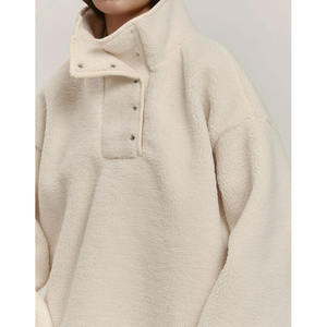 Sudadera con Capucha de Forro Polar, con Botones Metálicos, Talla Grande, con Parche de Logotipo Personalizado del Fabricante de Ropa - Product Image 3