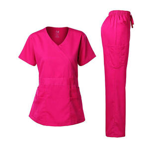 Alta calidad de manga corta elástico antiarrugas impermeable mujeres enfermera personalizado Jogger apilados uniformes conjuntos para mujeres - Product Image 4