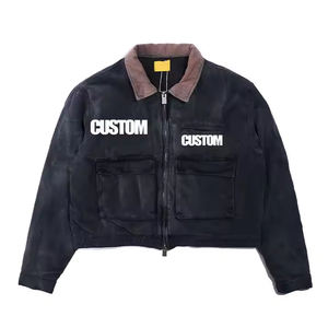 เสื้อแจ็กเก็ตผ้าแคนวาสสำหรับผู้ชายทำจากผ้าฝ้ายย้อมสี100% ปรับแต่งได้2025บริการ OEM - Product Image 1