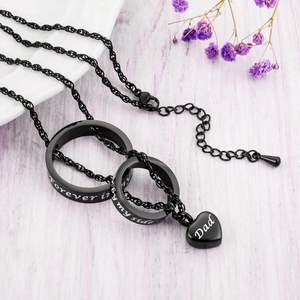 Black Papa Urn <b>Necklace</b> <b>for</b> <b>Ashes</b> No Longer by My Side Forever in My Heart Carved Locket Cremated <b>Ashes</b> <b>Necklace</b> Custom Size - Product Image 5