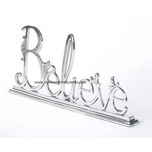 Escultura de letras familiares de Metal Chapado en plata de lujo para el hogar, sala de estar, oficina, esculturas decorativas de escritorio - Product Image 6