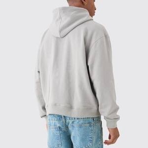 100% personalizado de algodón de los hombres de ajuste Regular de invierno de lana ecológica de gran tamaño Streetwear Sudadera con capucha patrón sólido ODM Supply - Product Image 5