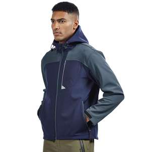 Vêtement de travail extérieur en gros, unisexe, veste softshell personnalisée, col montant, fermeture éclair, respirante, grande taille, imperméable 20000 mm - Product Image 4