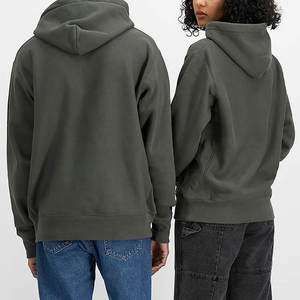 Sudaderas con Capucha Unisex Extra Grandes al por Mayor, Otoño, Ecológicas, Grises, de Felpa Pesada, 100% Algodón, con Logotipo Bordado Personalizado - Product Image 3