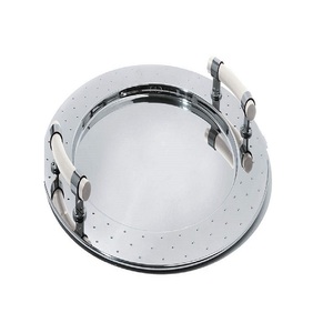 Plateau de nourriture perlé en bois luxueux plateau en métal de qualité supérieure pour les articles d'hôtel et les collations de restauration rapide décoration de vaisselle de table de service - Product Image 6