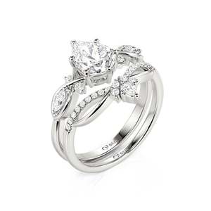 Jeulia <b>Infinity</b> Twist Pear Cut Engagement Ring Set - Product Image 3