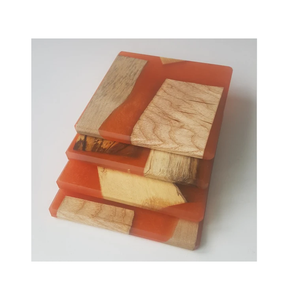 ที่รองแก้วไม้และเรซินแผ่นรองแก้วไม้ที่รองแก้วกาแฟแผ่นรองแก้วเครื่องดื่มปรับได้สไตล์ได้ตามต้องการ - Product Image 6