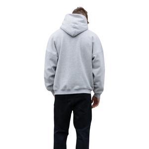 <b>Mens</b> Heather Grey Oversized <b>Hoodie</b> Pullover 50% Cotton 50% Polyester Drop Shoulder Streetwear Relaxed Fit Winter Sweatshirt - Product Image 5