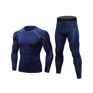 Ropa Deportiva de Compresión, Conjunto de Camiseta de Manga Larga Lisa y Pantalones, Conjuntos Deportivos para Fitness, Correr, Entrenamiento, con Logotipo Personalizado - Product Image 4