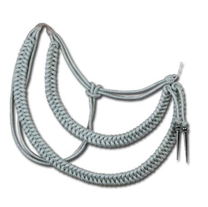 Mylar gris personnalisé ou fil de lingot français cordon et embouts en métal tricoté à la main Aiguillette pour accessoires d'uniforme - Product Image 4