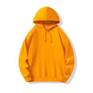 Pull à capuche en éponge française pour hommes, poids lourd 500g/m2, 100% coton, motif solide d'hiver, épaules tombantes, surdimensionné, haut à capuche - Product Image 4