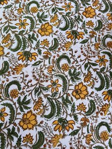 ผ้าปูโต๊ะทรงกลมบิสคอตติจากฝรั่งเศสพิมพ์ลายดอกไม้สไตล์อินเดียทำด้วยมือสีเหลืองหรูหรา - Product Image 6