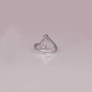 Pear Cut Lab Grown Diamond Engagement <b>Ring</b> Custom Handmade Design with Solid Gold Trendy Style Diamond <b>Ring</b> From <b>Indian</b> supplier - Product Image 4