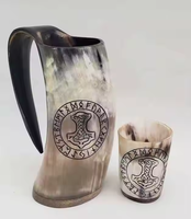 Battle Brew Tankard Real Horn Mug pour la fête Design classique fait à la main par Crescent Crafts