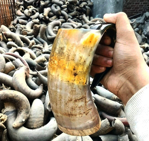 Tazas de cuerno de búfalo de la mejor calidad, jarra de cuerno vikingo de estilo Animal para fiesta en Club, cerveza hecha a mano por Crescent Crafts - Product Image 1