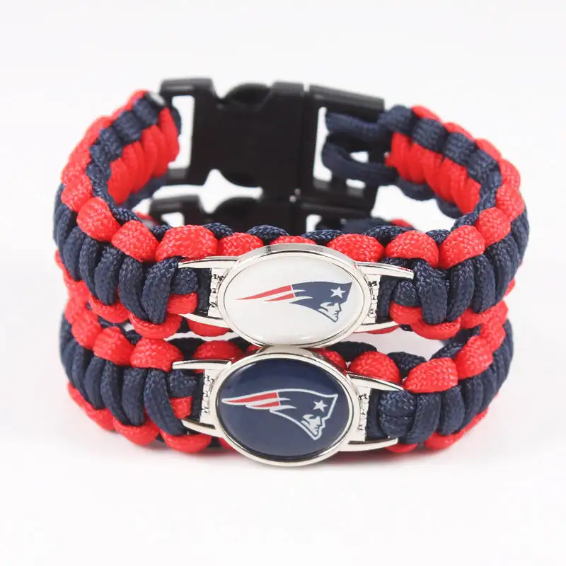 Commercio all'ingrosso 32 disegni American Football Team braccialetti intrecciati braccialetto di sopravvivenza Cowboys Paracord bracciale