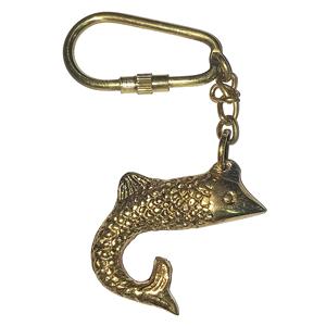 Porte-clés poisson en laiton nautique doré Vente en gros Article vintage de luxe Article d'artisanat indien d'extérieur Nouveau design 2025 Produit de qualité supérieure - Product Image 1