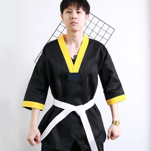 Vente en gros col en V Taek Wondo uniforme avec ceinture réglable teint en plaine formation Performance Gear 2 pièces Taekwondo costume - Product Image 3