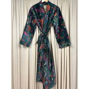 Luxury Unisex Velvet <b>Kimono</b> Elegant Reversible <b>Silk</b> Lined Quirky Gown Soft Autumn Winter Christmas Gift House Robe Boho <b>Jacket</b> - Product Image 4