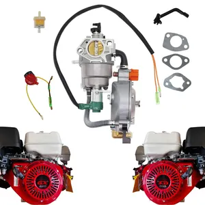 مولد وقود مزدوج مكربن GX390 متوافق مع محركات هوندا مجموعة تحويل LPG CNG-5.5 كيلو وات 13 حصان محرك 188F خنق يدوي