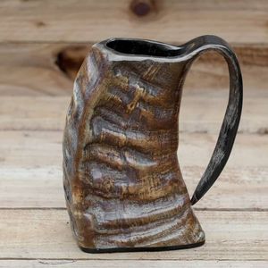 LISTING BEER NORSE HAND BUFFALO HORN VIKING DRINKING Tasse à corne Nouveau design pour la bière et le café Tasse à corne naturelle - Product Image 5