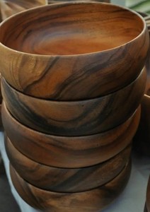 Bol de service en bois d'olivier naturel - Product Image 2