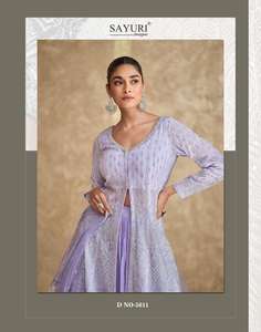 Nueva Llegada Ropa Étnica Calidad Superior Exclusivo Premium Georgette Con Bordado Indo Mujer Occidental Fabricante de Moda - Product Image 4