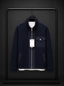<b>Men's</b> <b>White</b> Cotton Puffer <b>Jacket</b> Stand Collar Zipper Closure Casual Knitted Solid Color Winter Wear Waterproof Nonwoven Front - Product Image 2