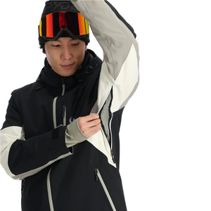 Chaqueta de esquí a prueba de viento impermeable personalizada para hombres y mujeres Abrigo de snowboard de invierno aislado con capucha Tela transpirable OEM - Product Image 5