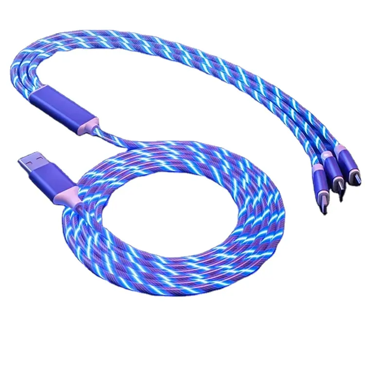 AilesTecca Luminous Type C Cable Light Up USB Charging Cable Led Flowing USB C Charger Cord Fast Charging Line Glow in the Dark