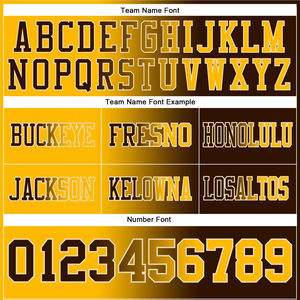 Wholesale Custom Logo & Design Gradient Fashion <b>Brown</b> & Gold Mesh Breathable Football Jersey New American Football Jersey - Product Image 3