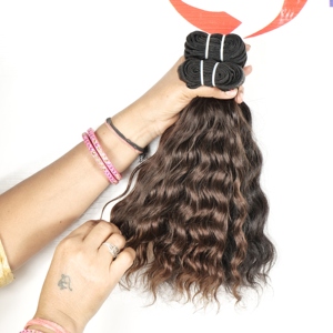 Fabrication bon marché 100% traitement de faisceaux de vagues profondes alignés sur les cuticules indiennes Aucun Extensions de cheveux humains en gros non traités - Product Image 3