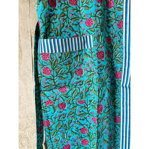 Robe kimono en coton rayé à fleurs, vêtement de détente respirant - Product Image 3
