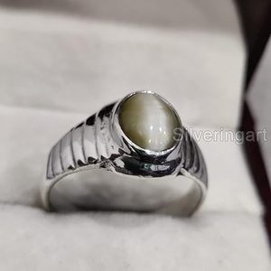 Anillo de Plata de Ley 925 con Piedra Lunar Gris Natural, Novedad, Piedra de Nacimiento de Junio, Regalo de Navidad, Joyería para Hombre, Venta al por Mayor - Product Image 2