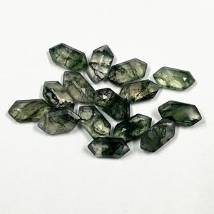 Gemas sueltas facetadas para fabricación de joyas, Ágata musgo Natural, alargada, hexagonal, de alta calidad, mejor oferta, de proveedor indio - Product Image 2