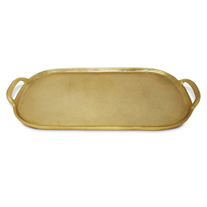 Bandeja Ovalada de Latón Forjado a Mano con Asa, Acabado Dorado, para Servir Dulces y Pasteles en el Hogar y Hoteles - Product Image 2