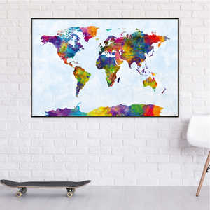 Póster de mapa del mundo en acuarela de Michael Tompsett, 91,5 x 61 cm, para decoración de pared - Product Image 2