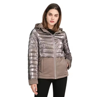 Nouvelle arrivée : veste matelassée en coton 100% tricoté pour femme, col montant personnalisé, coupe courte, imperméable, respirante, séchage rapide, pour l'hiver