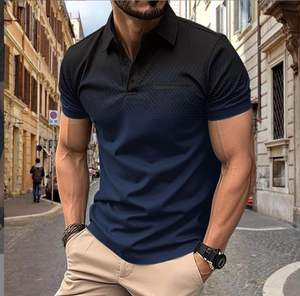 เสื้อโปโลผู้ชาย ผ้าโพลีเอสเตอร์ผสมคอตตอน ระบายอากาศได้ดี ทรงโอเวอร์ไซส์ ไซส์พลัส สีพื้น ย้อมสีเรียบ โลโก้  ขายดี รับออกแบบตามสั่ง บริการ OEM - Product Image 3