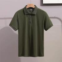 Chemises à manches courtes en tricot pour hommes de haute qualité, en laine/cachemire, imprimé léopard, écologiques, décontractées, respirantes, anti-boulochage, grandes tailles