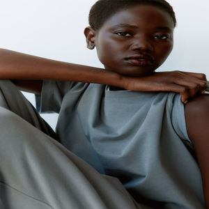 T-shirt oversize 100 % coton uni streetwear pour femme, épais, grande taille, tricoté, vierge, haute qualité, respirant - Product Image 2