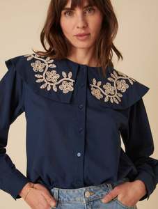 Vente chaude femmes ukrainien brodé meilleure qualité Blouse Floral à manches longues décoration manches longues naturel écologique - Product Image 2