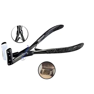 Alicate de extensão de cabelo, fita preta em aço inoxidável para extensão de cabelo, ferramenta de vedação