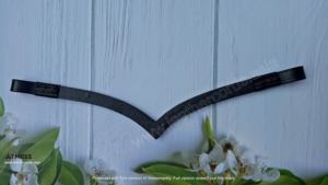 Bandas de cuero de cristal negro o marrón de calidad superior para caballos cosidas sin costuras - Product Image 5