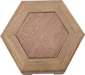 Base de Madera Artesanal Tradicional, Soporte de Exhibición de Madera, Pedestal Hexagonal Oriental - Product Image 3