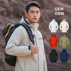 Chaqueta Impermeable con Costuras Selladas, Cortavientos, de 3 Capas, con Capucha, Cierre de Cremallera Delgada, para Senderismo y Trabajo - Product Image 1