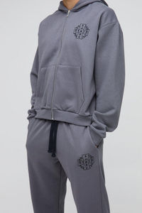 Nuevo Conjunto de Sudadera con Capucha y Pantalones Deportivos Extra Grandes de Estilo Holgado con Cierre Cruzado y Logotipo Personalizado, 100% Algodón, 420GSM, Talla Grande, Estilo Urbano, Sudadera Corta - Product Image 2