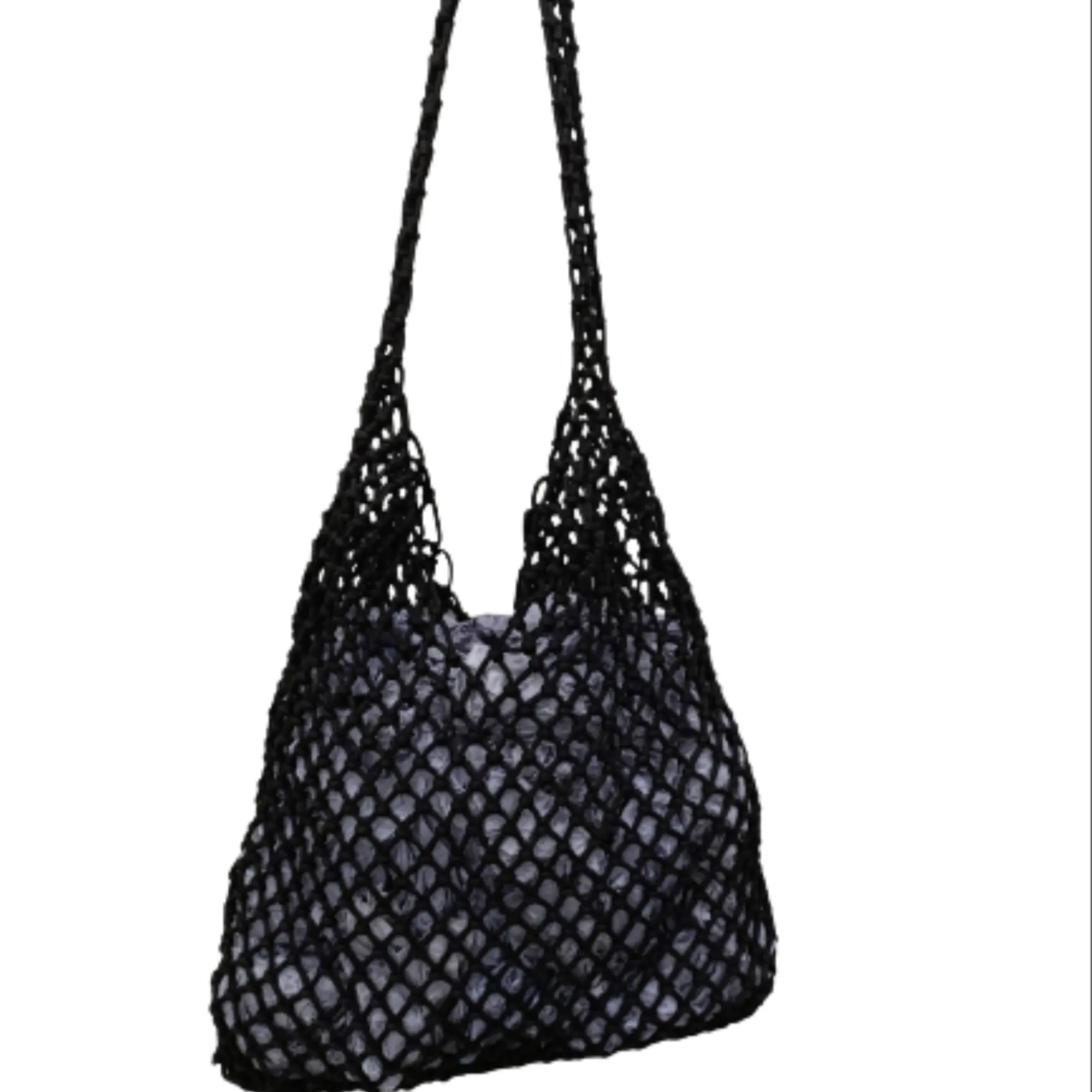 Оптовая продажа, модная женская сумка ручной работы из переработанного полиэстера, летняя сумка через плечо, пляжная сумка-тоут для женщин