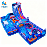 Parc d'attractions gonflable géant en PVC pour l'extérieur, toboggan, château gonflable, parcours d'obstacles commercial, personnalisable pour adultes